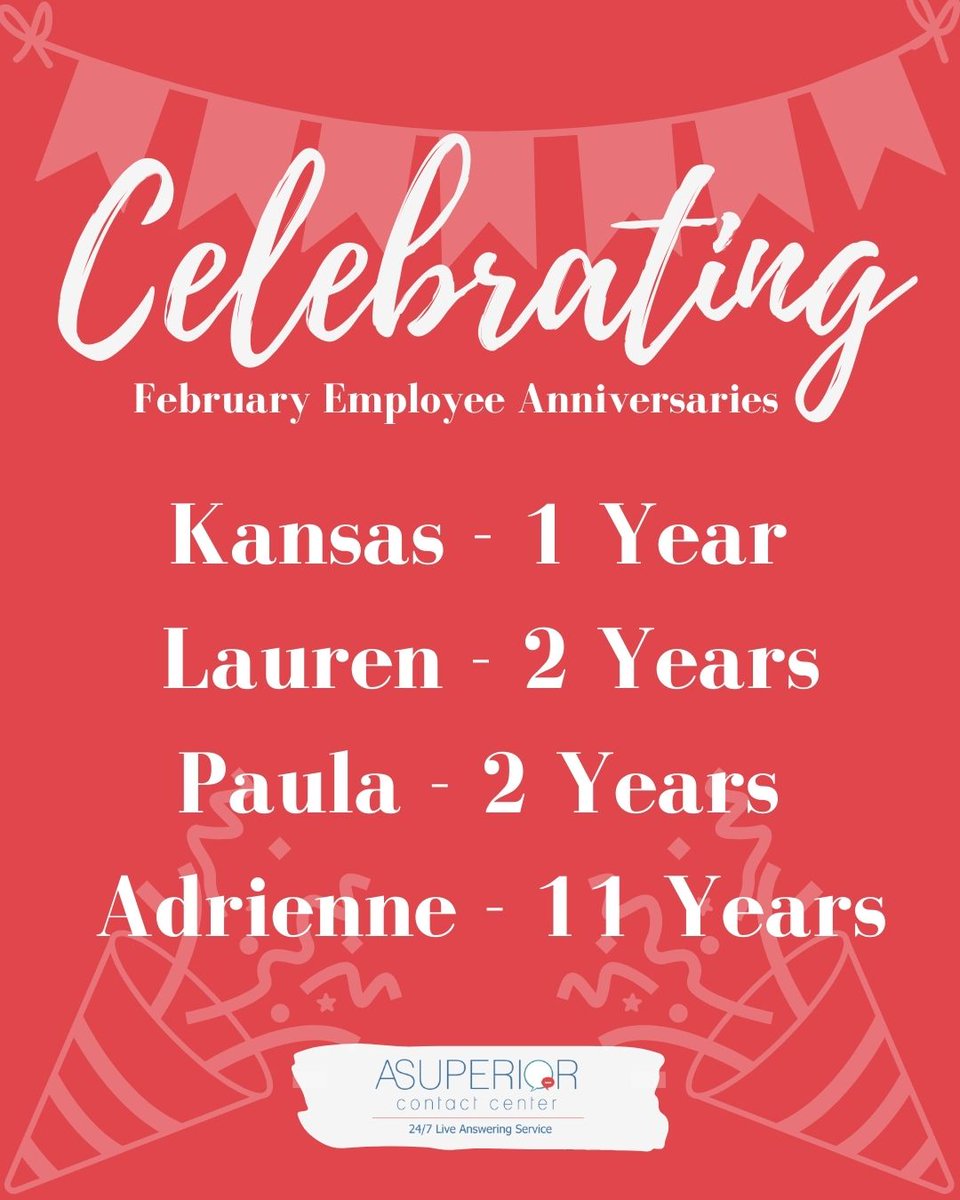 superiorcallctr's tweet photo. Thankful for our employees and their dedication to ASuperior. Happy "Work-iversary"! 😊 https://t.co/vo2uixviLf