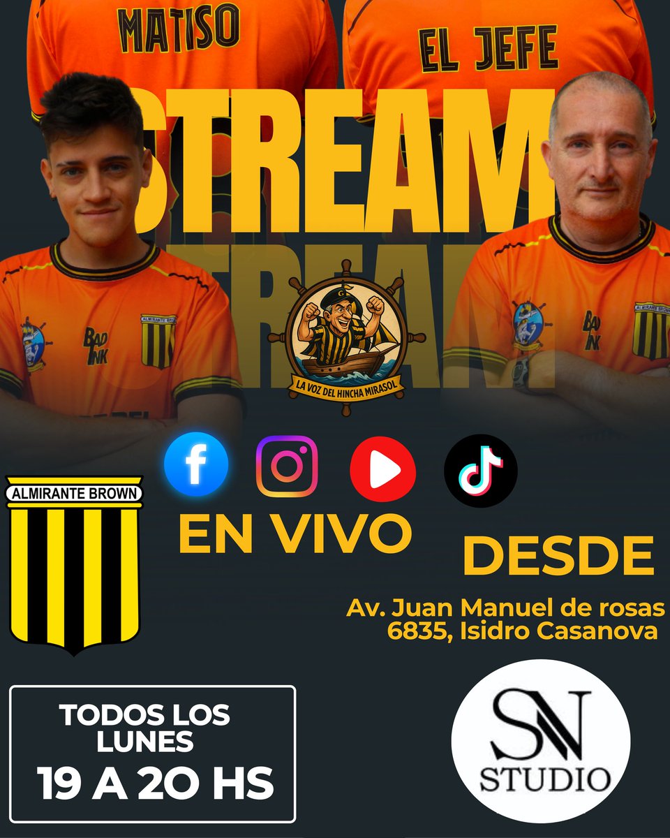 LaVozdelMirasol's tweet photo. ⚫🟡TE ESPERAMOS PARA HABLAR DE TODA LA ACTUALIDAD DE ALMIRANTE BROWN
.
🔥Leemos tus comentarios en vivo desde Facebook , YouTube, Instagram y TikTok
.
#DaleBrown #ProgramaSemanal https://t.co/LK0NkQKwwx