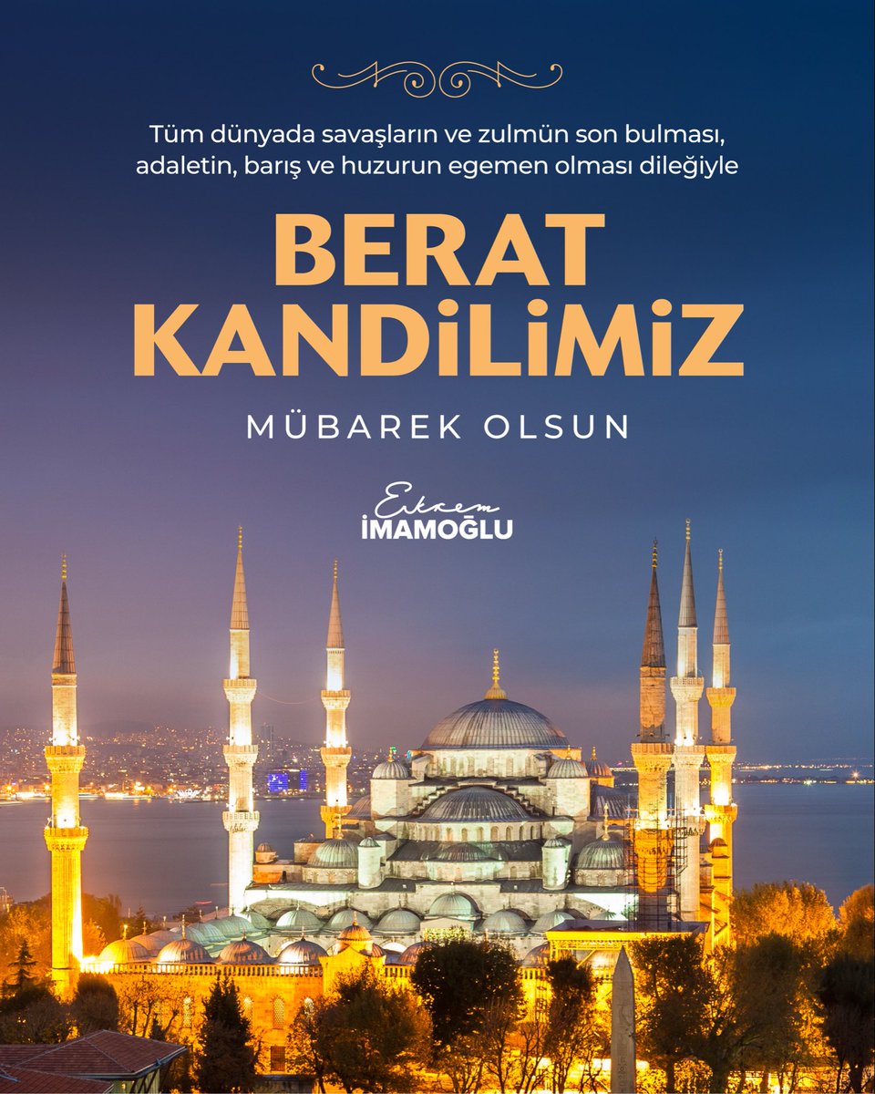 Haksızlıkların ve hukuksuzlukların son bulduğu bir Türkiye dileğiyle Berat Kandilimiz mübarek olsun.