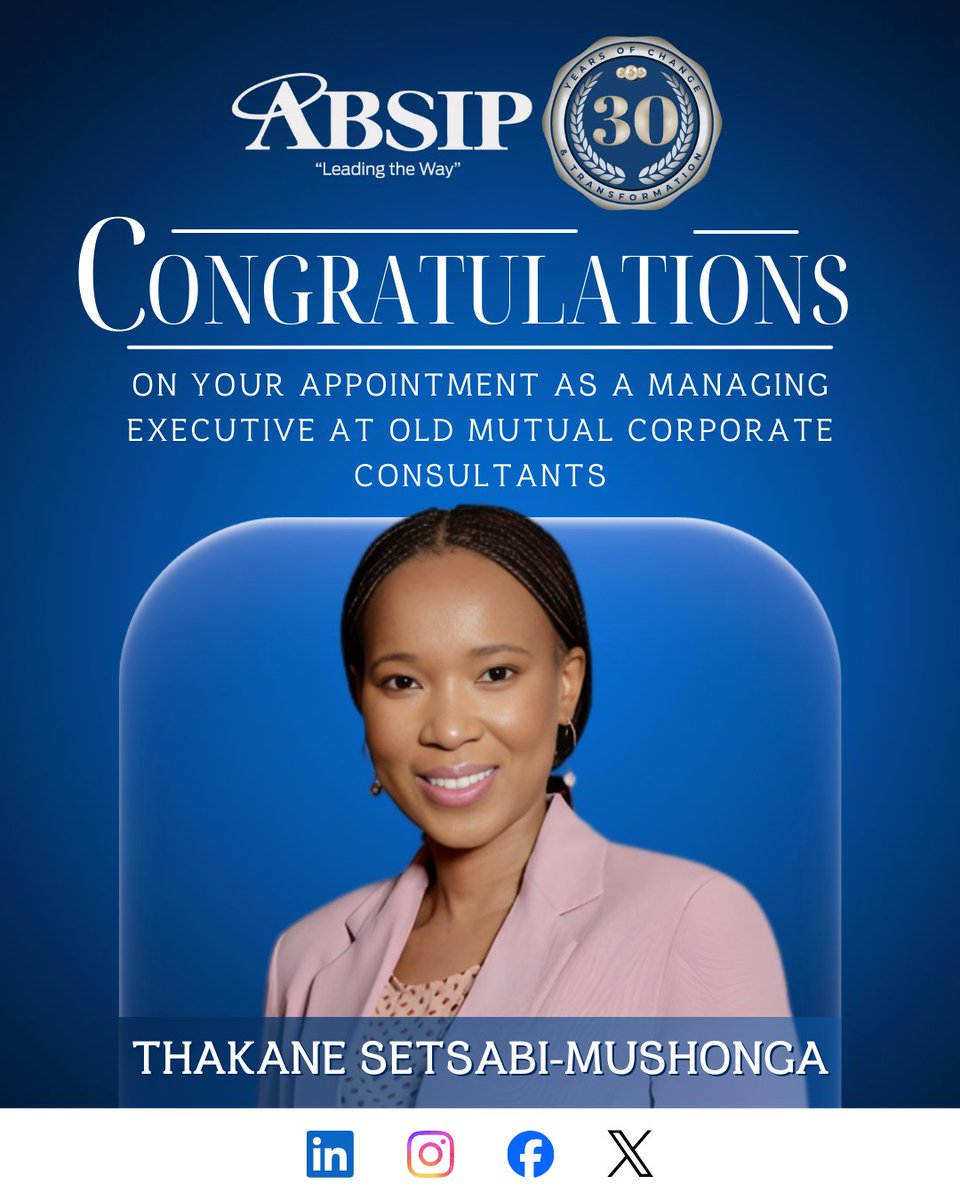 #ABSIPcongratulates, Thakane Setsabi-Mushonga, on her achievement!