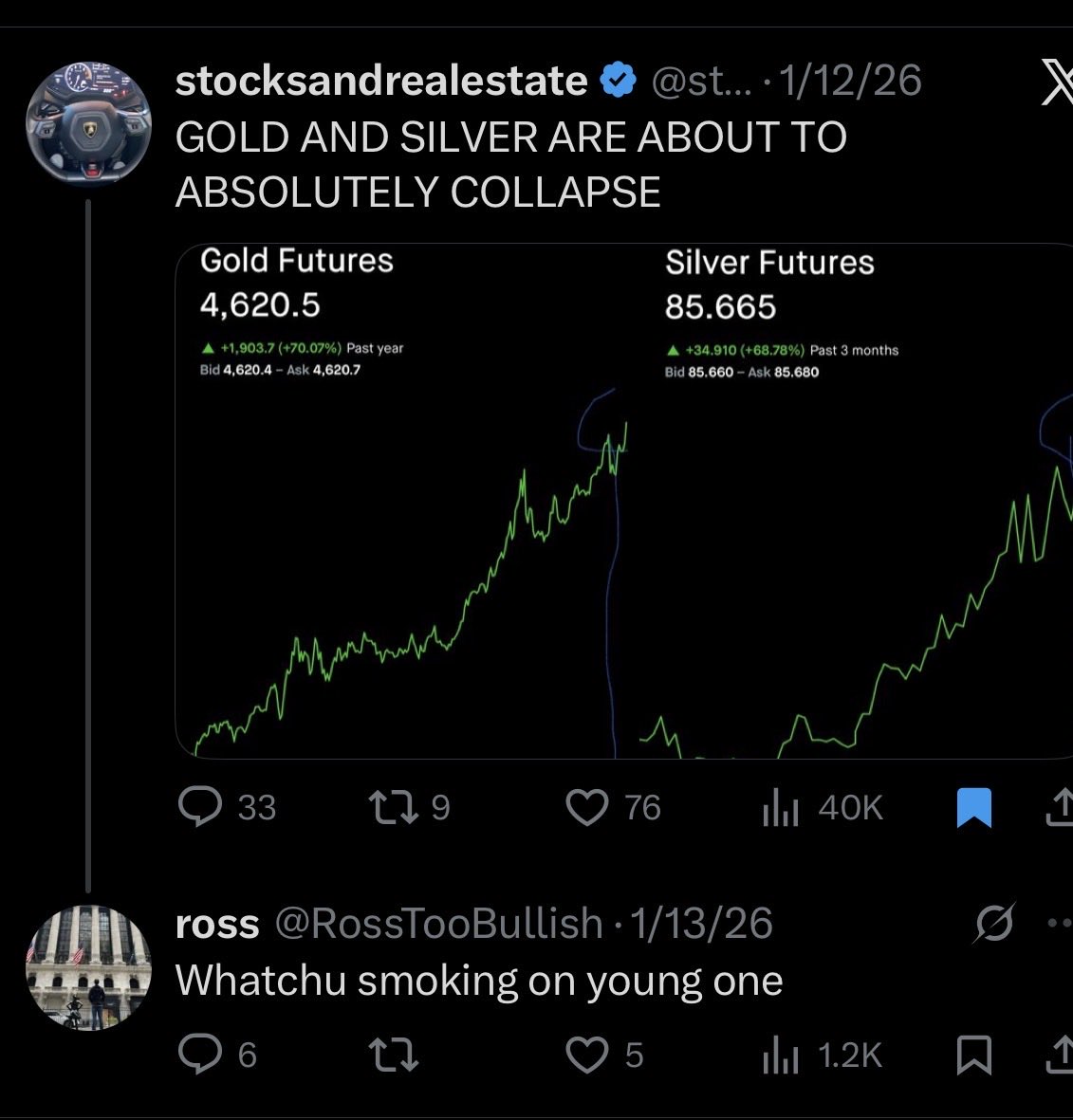 RossTooBullish's tweet photo. @stocksandreales You didn’t call shi 🤡🐈 https://t.co/D2pnxSOOb5