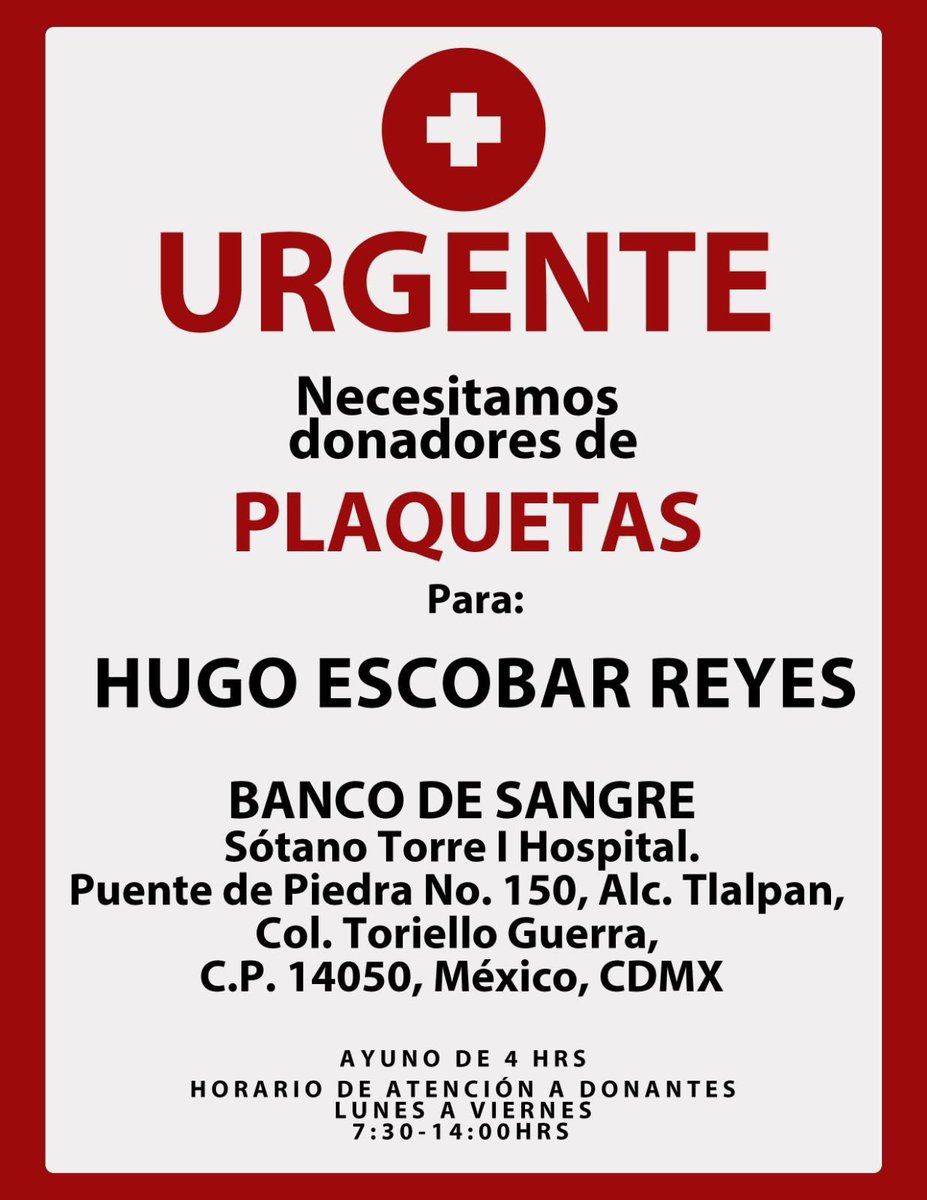Un amigo necesita juntar 60 donantes de plaquetas. 
Me ayudan a compartir porfis?