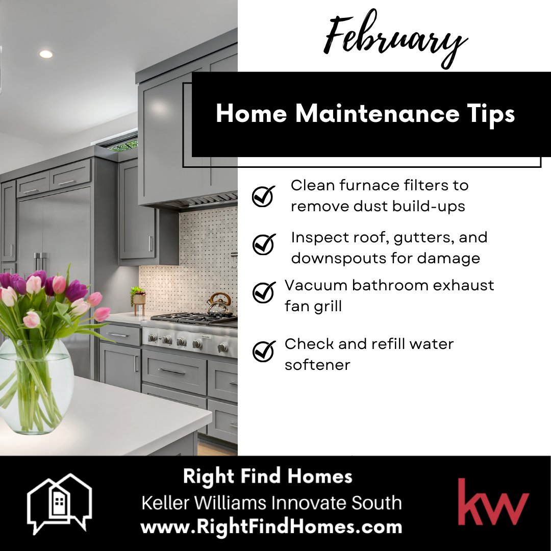 Flint5Rob's tweet photo. Home maintenance reminder 🏡
✔️ Clean furnace filters
✔️ Inspect roof &amp; gutters
✔️ Vacuum bathroom fan
✔️ Refill water softener

Small tasks. Big payoff.
#HomeMaintenance #HomeTips #HomeCare https://t.co/7FgH7Uxtgv