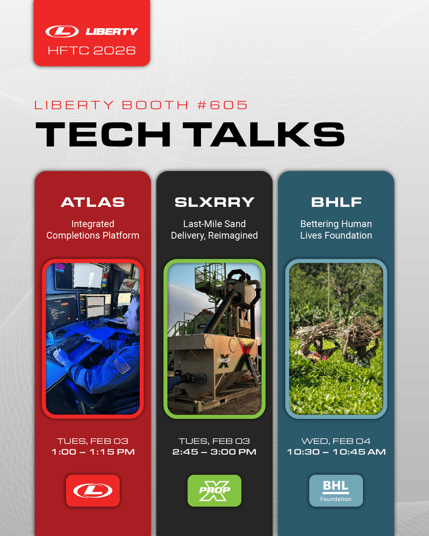 LibertyFrac's tweet photo. HFTC kicks off tomorrow and we’re looking forward to another great week. We have several Tech Talks lined up you won’t want to miss. Stop by and see us at booth #605!
#SPE #HFTC2026 #TechTalks #Atlas #Slxrry #BHLF #BDEC https://t.co/vfCi0H7vJY