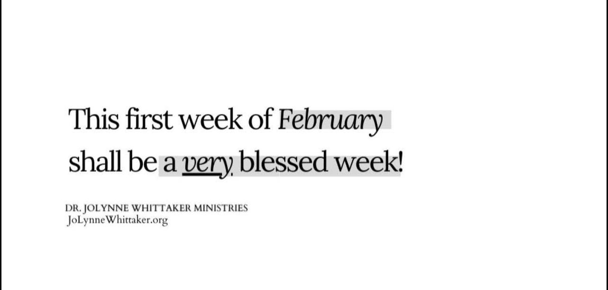 THE FIRST WEEK OF FEBRUARY SHALL BE A VERY BLESSED WEEK!

This week you will see the goodness of God and no evil will be able to come near you.
Psalm 91:11
☙

This week all your needs shall be met and you shall want for absolutely nothing.
Matthew 6:33
☙

In the name of Jesus,