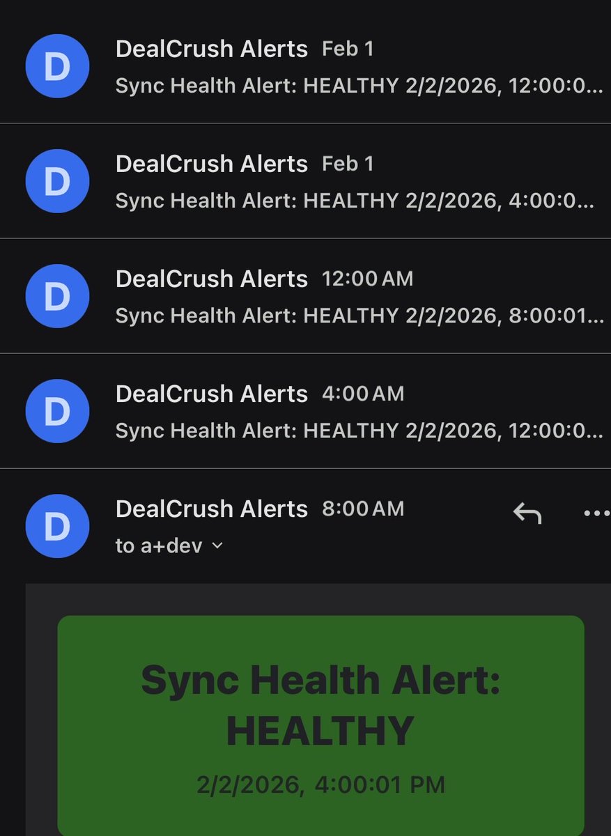 the reason you wouldn’t do customer software 

was because of runtime and maintenance 

now, if you do it right 

you can set up agent driven observability 

now <a href="/DealCrushAI/">DealCrush</a> observability is setup with a team of none 

want to stop paying $10k+ a month for sales stack? 

join