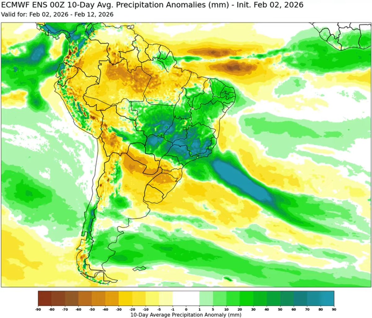 247dotAg's tweet photo. Updated:

Argy's extended has rains in it for the driest areas, with rains continuing for Brazil. https://t.co/9hM6Bh03yA
