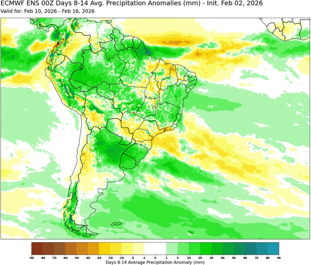 247dotAg's tweet photo. Updated:

Argy's extended has rains in it for the driest areas, with rains continuing for Brazil. https://t.co/9hM6Bh03yA