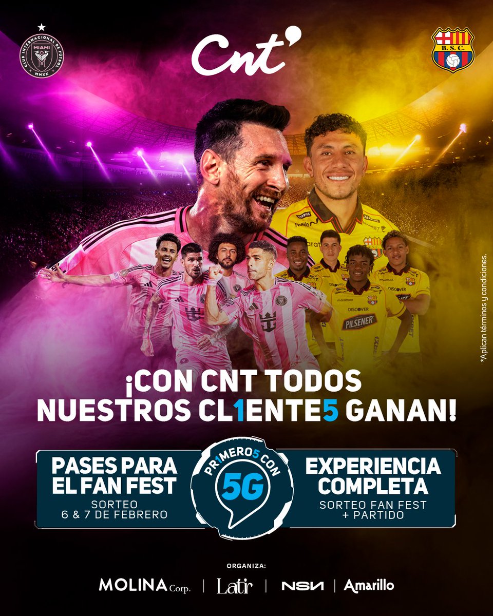 radiolacalle's tweet image. #PUBLICIDAD | ¡La espera terminó: el Ídolo recibe al 🔟! Participa por increíbles premios con CNT:
🎊 Pases para el Fan Fest
⚽ Experiencia completa
(Fan Fest + Partido)

¡Porque con CNT, todos nuestros clientes ganan!  *Aplican términos y condiciones. #EcuadorEl1geElFuturo
