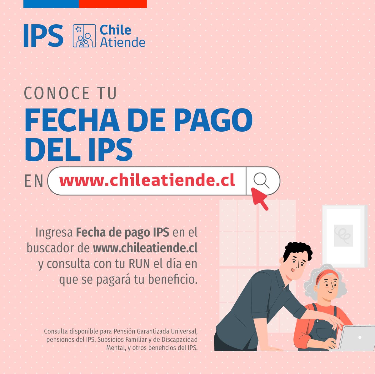 ¿Ya sabes tu fecha y forma de pago de febrero?🔍
Deja atrás las dudas y confirma con tu RUN en chileatiende.cl

Revisa desde tu computador, tablet o celular en 👉 tinyurl.com/3a8xy2r7
¡Así de simple!🤩