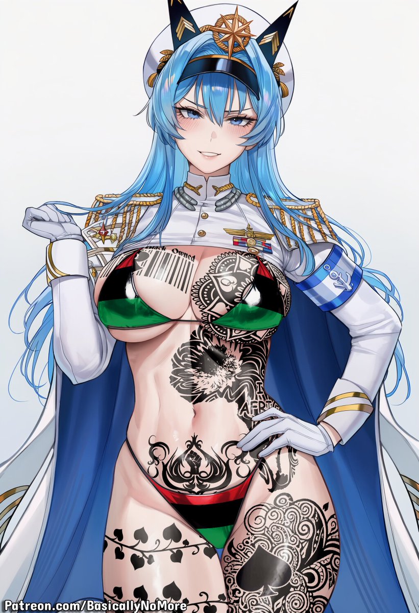 BasicallyNoMore's tweet photo. The Free Monthly poll is now up on P*treon, Join my P*treon to vote for the character for the next week set, Every member is able to vote on the poll for this week 

This week feature, Kyouka Uzen (Chained Soldier), Helm (Nikke), Jinx (League of Legends)

#blacked #qos #queenofspades #blackededit #blackedhentai #qostattoo #qosedit