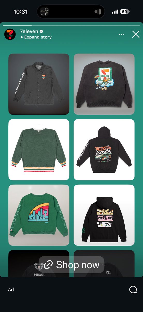 I keep getting ads for 7-11 merch and it goes hard