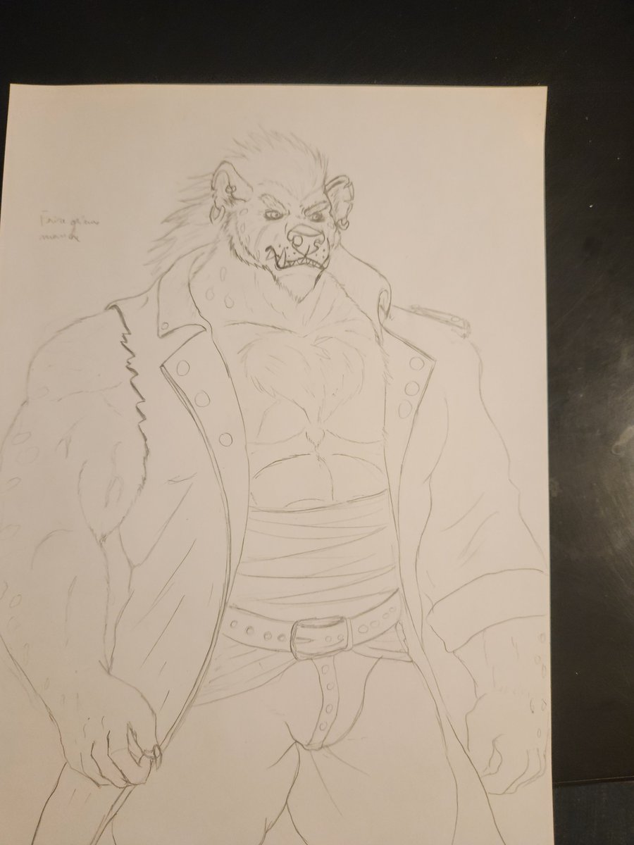 I'm trying to finalize my own characters for a comic book. The wolf is Vicktor Bloodfang, constable and expert with the rapier. And the hyena is Darius Brownspot, the seneschal and Vicktor's best friend, an expert in hand-to-hand combat. Story is during the piracy era.