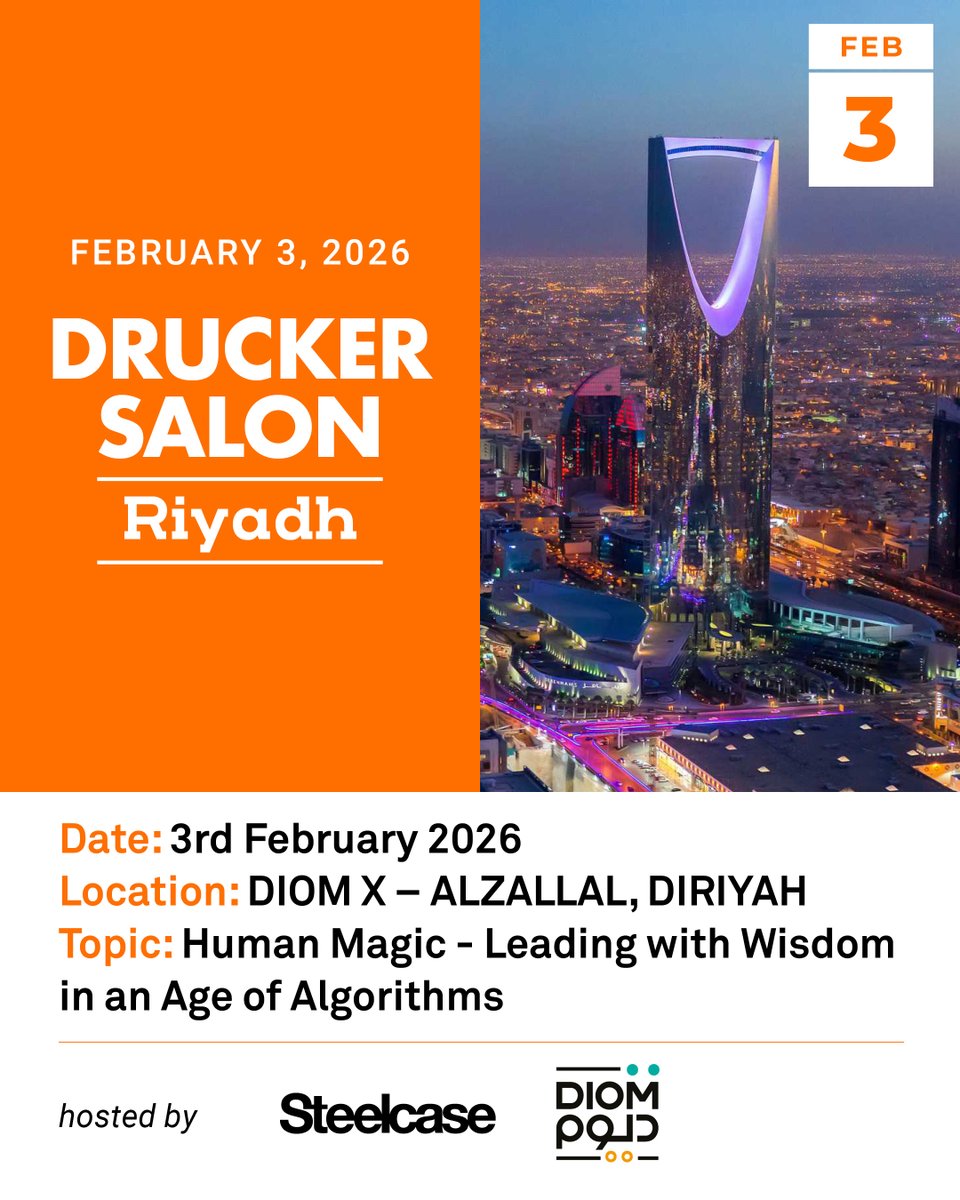 Leadership shapes the future. An Executive Dialogue at DIOM X on  Feb 3 
القيادة تصنع ملامح المستقبل. حوار يجمع القادة في ديوم X  في الثالث من فبراير.
<a href="/GDruckerForum/">Global Drucker Forum</a>