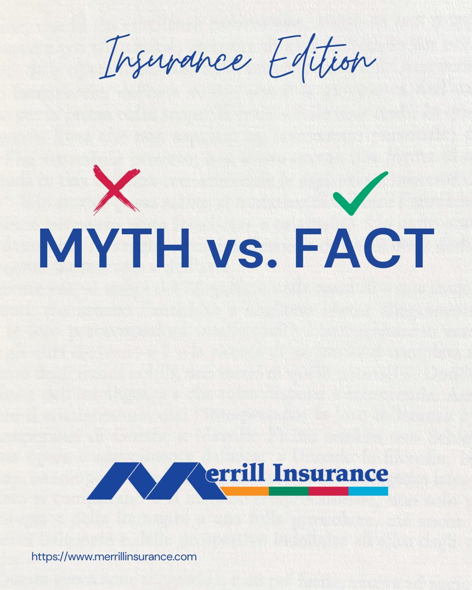 Merrill_Ins's tweet photo. 🚨 Insurance Myth vs. Fact 🚨

Don’t let assumptions cost you coverage. We’re breaking down common insurance myths so you can make informed decisions with confidence. ✔️❌

#MerrillInsurance #Insurance #InsuranceMadeEasy #MythvsFact #InsuranceTips https://t.co/ybkZSQ5wmX