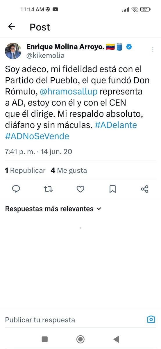 José Gregorio Martínez (AD) tweet media