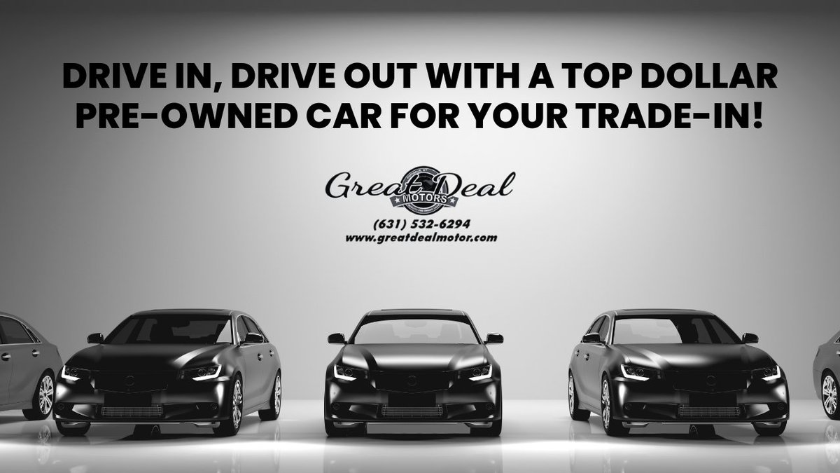 GreatDealMotors's tweet photo. Turn Your Old Ride Into a Down Payment!
Don’t let your old car sit idle - put it to work for you! Bring it in and turn it into a powerful down payment on your next vehicle.
#OldRideNewStart #DownPaymentPower #TradeInAndSave #UpgradeWithEase
#TurnKeysIntoCash #SmartCarSwitch https://t.co/5e5ycUrw0i