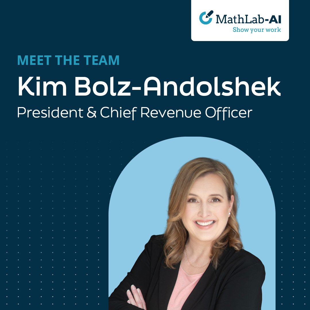 _KAITLab's tweet photo. Meet the leader guiding MathLab-AI forward, Kim Bolz-Andolshek. As President, Kim brings vision, experience, and a passion for empowering educators and students. Her leadership drives innovation and supports our mission to help every learner succeed. #MathLabAI #MeetTheTeam https://t.co/iid0ZPU29f