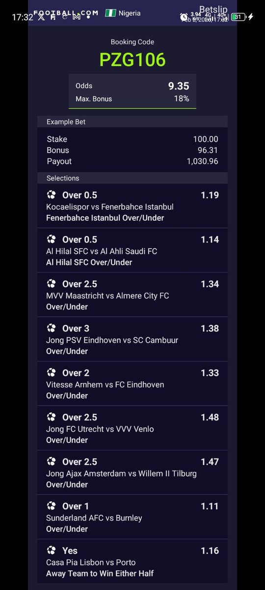 dorcasbricks's tweet image. Converted to @Footballcomglob

10 odd 👉 PZG106

Credit 👉 @Mrbankstips