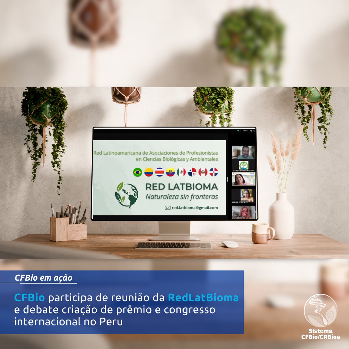 CFBio participou de reunião da RedLatBioma para alinhar pautas, fortalecer a cooperação e avançar na organização do Congresso LatBioma. 🌎🔬🤝

#CFBio #RedLatBioma