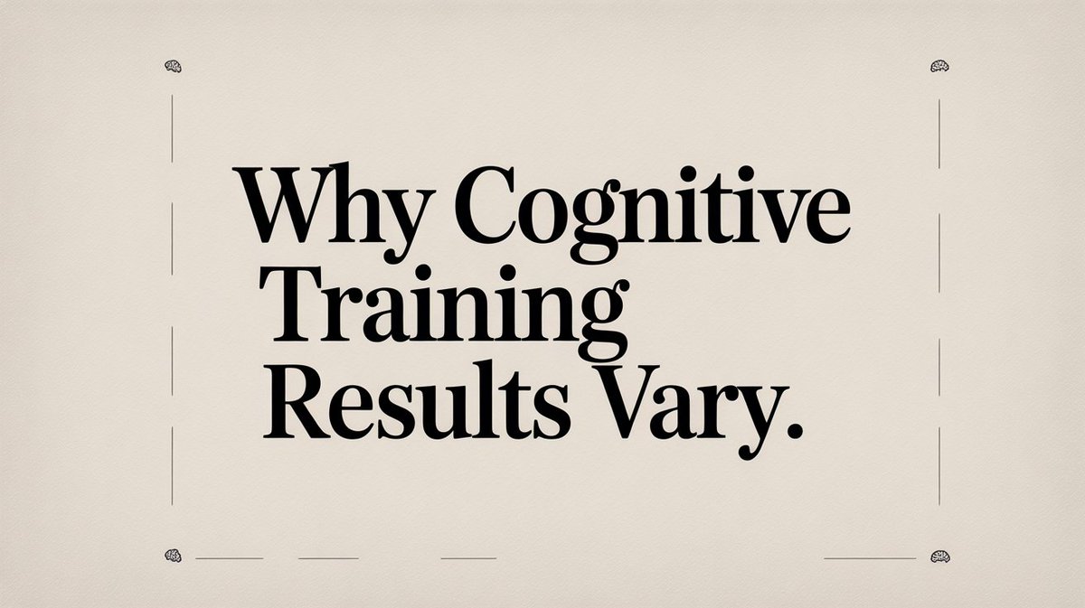 𝗪𝗵𝘆 𝗖𝗼𝗴𝗻𝗶𝘁𝗶𝘃𝗲 𝗧𝗿𝗮𝗶𝗻𝗶𝗻𝗴 𝗥𝗲𝘀𝘂𝗹𝘁𝘀 𝗩𝗮𝗿𝘆 𝗔𝗰𝗿𝗼𝘀𝘀 𝗜𝗻𝗱𝗶𝘃𝗶𝗱𝘂𝗮𝗹𝘀

An overview explaining why cognitive training outcomes vary across individuals, how factors such as baseline ability, state, and measurement influence results, and why