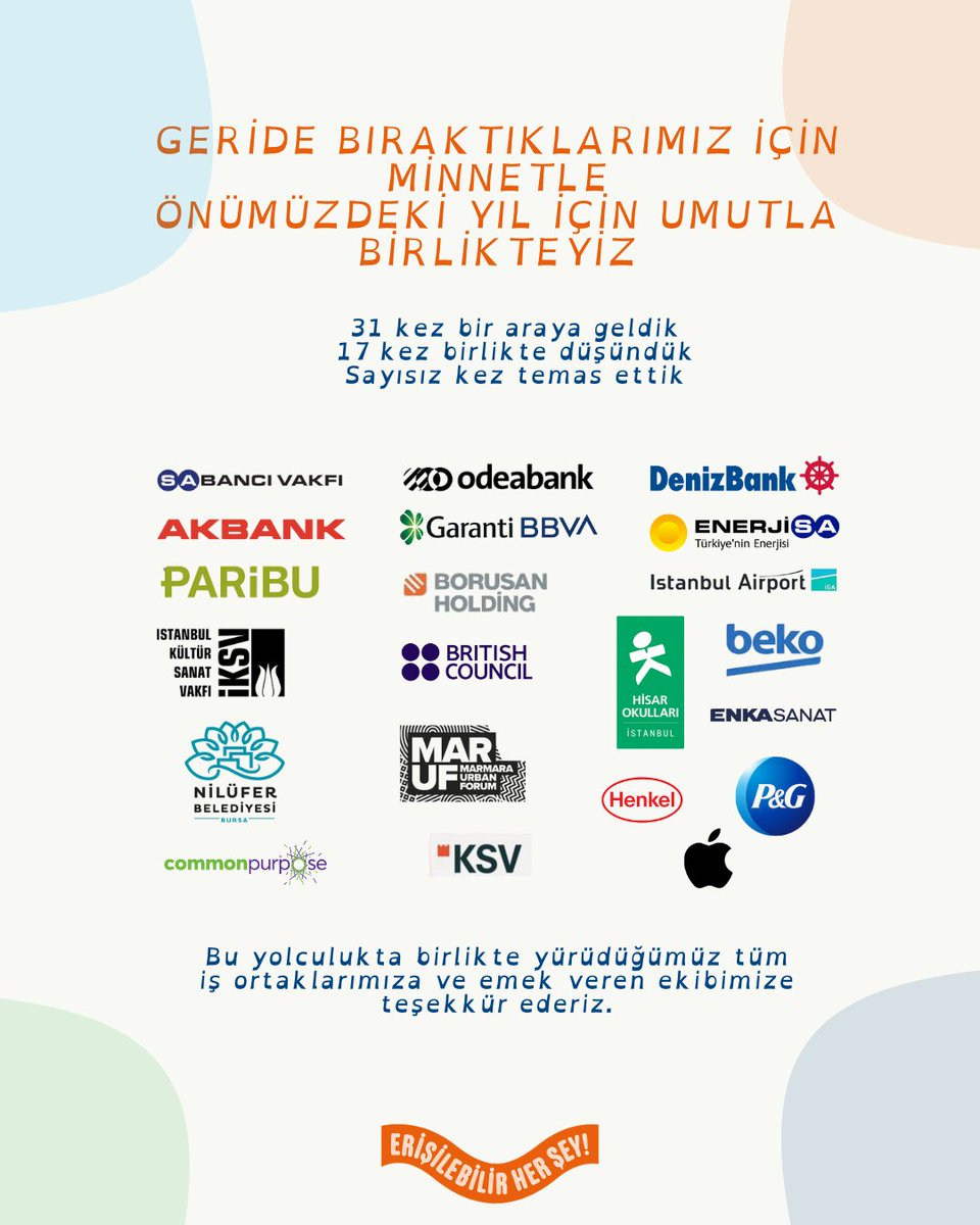 EHS_erisim's tweet photo. Amacımız hep aynıydı: herkes için daha erişilebilir, daha kapsayıcı bir yaşam.
Bu yolculukta bizimle olan, destekleyen, birlikte düşünen herkese teşekkür ederiz. Yeni yılda yeni birlikteliklerle erişilebilirliği birlikte büyütmek dileğiyle. https://t.co/q7ApNmiF74