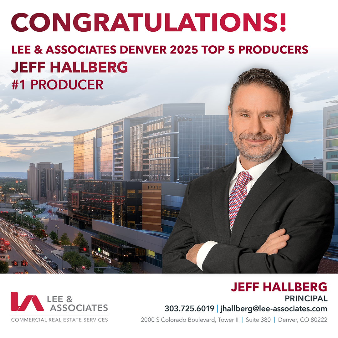 _LeeDenver's tweet photo. Top Producer Award🏆
Congratulations to Jeff Hallberg, 2025 Top Producer at Lee &amp; Associates Denver! 🌟 Thank you for setting the standard for excellence! 🤩
#Top5 #CRE #LeeDenver #LeeAssociates https://t.co/fnSxLpnbRx