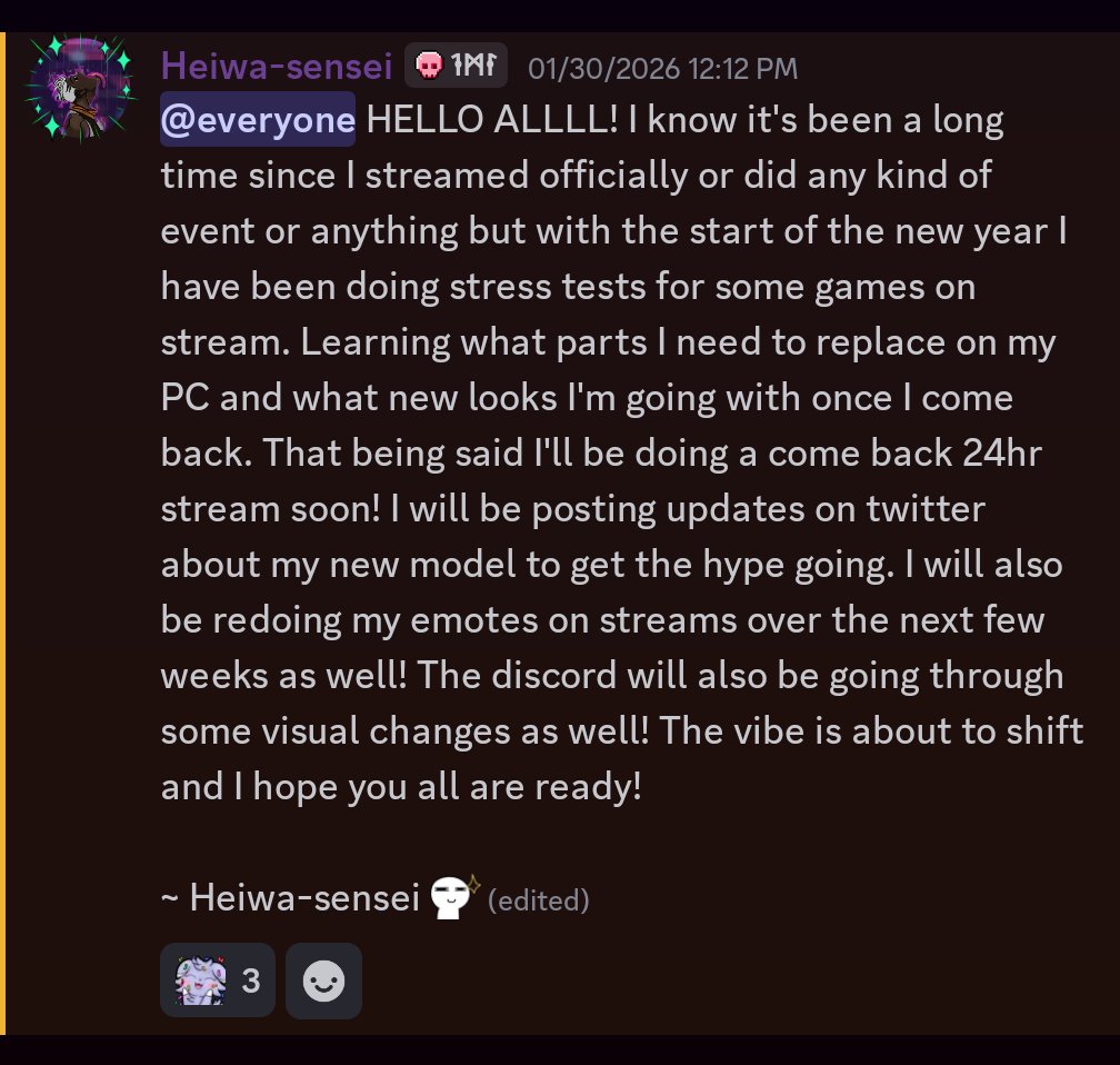 heiwa_dono's tweet photo. For those of you that aren't in my discord! (You should join the discord server)
https://t.co/GrrsFmCtKp #Vtuber #Vtubercomeback #rebraning #VTubers #VTuberEN https://t.co/mSog6vuDf5