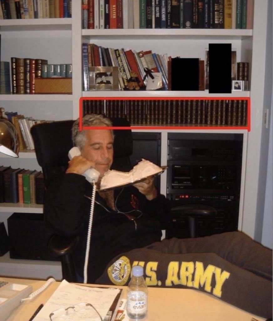 No, Epstein and his clients weren't "having sex" with "underage women"

They were raping children.
They saw white girls as subhuman "goyim," existing to be tortured, violated and defiled.

The Talmud, the Jewish Holy Book (shown behind Epstein,) says the rape of Gentiles is a