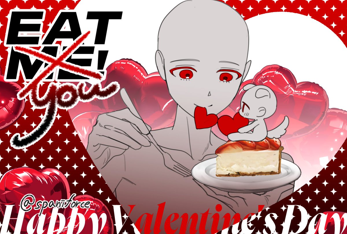 spaniforce's tweet image. 💘EAT YOU! 🍽️발렌타인을 기념하여 귀여운 연출이 가능한 이메레스를 배포합니다! 💘상업적 이용(커미션 등)과 재배포를 제외하고 자유롭게 사용 가능해요! 사용 시 '송파 애니포스' 출처표기 부탁드립니다♡  #트레틀 #트레이싱 #송파 #애니포스