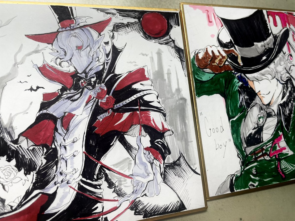 イベントに持っていく色紙2枚完成✨