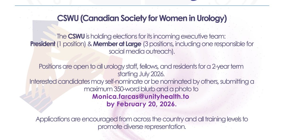 Canadian Society for Women in Urology (CSWU) tweet media