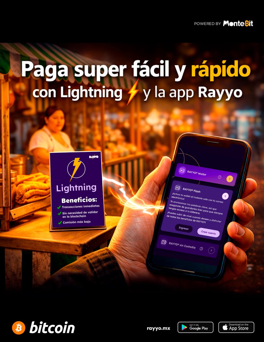 RayyoApp's tweet photo. ¡Elige Lightning y @RayyoApp ! ⚡️
💜🫔☕️🇲🇽
#rayyoapp #app #mexico #CoffeeTime #btc #bitcoin #bitcoinmexico #Lightning https://t.co/AD0XwQhqbj