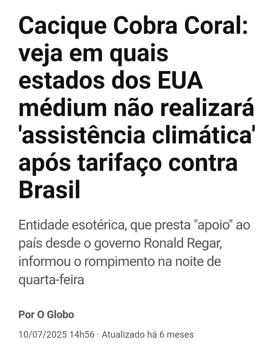 Aqui vendo as notícias sobre o clima nos EUA e pensando... será?