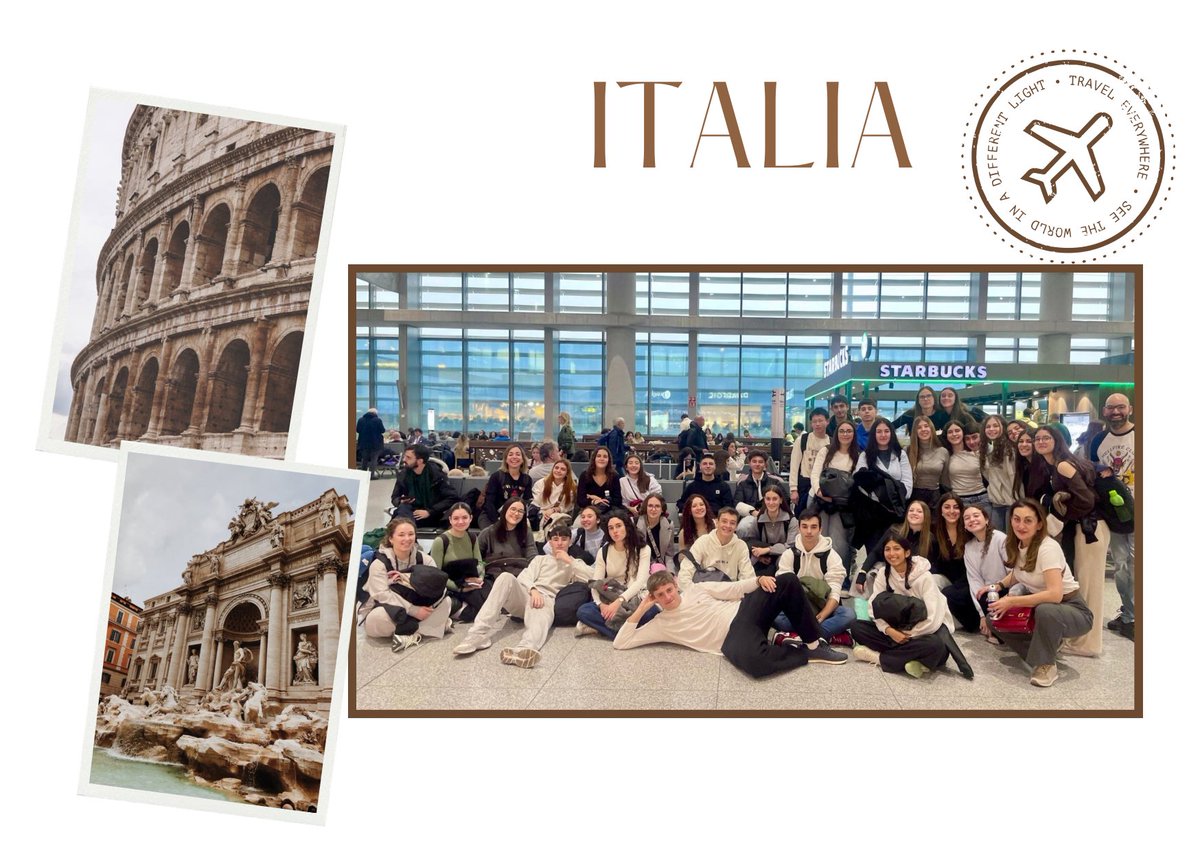 Nuestro alumnado de Segundo de bachillerato comienza hoy su viaje de fin estudios a Roma🇮🇹🛫