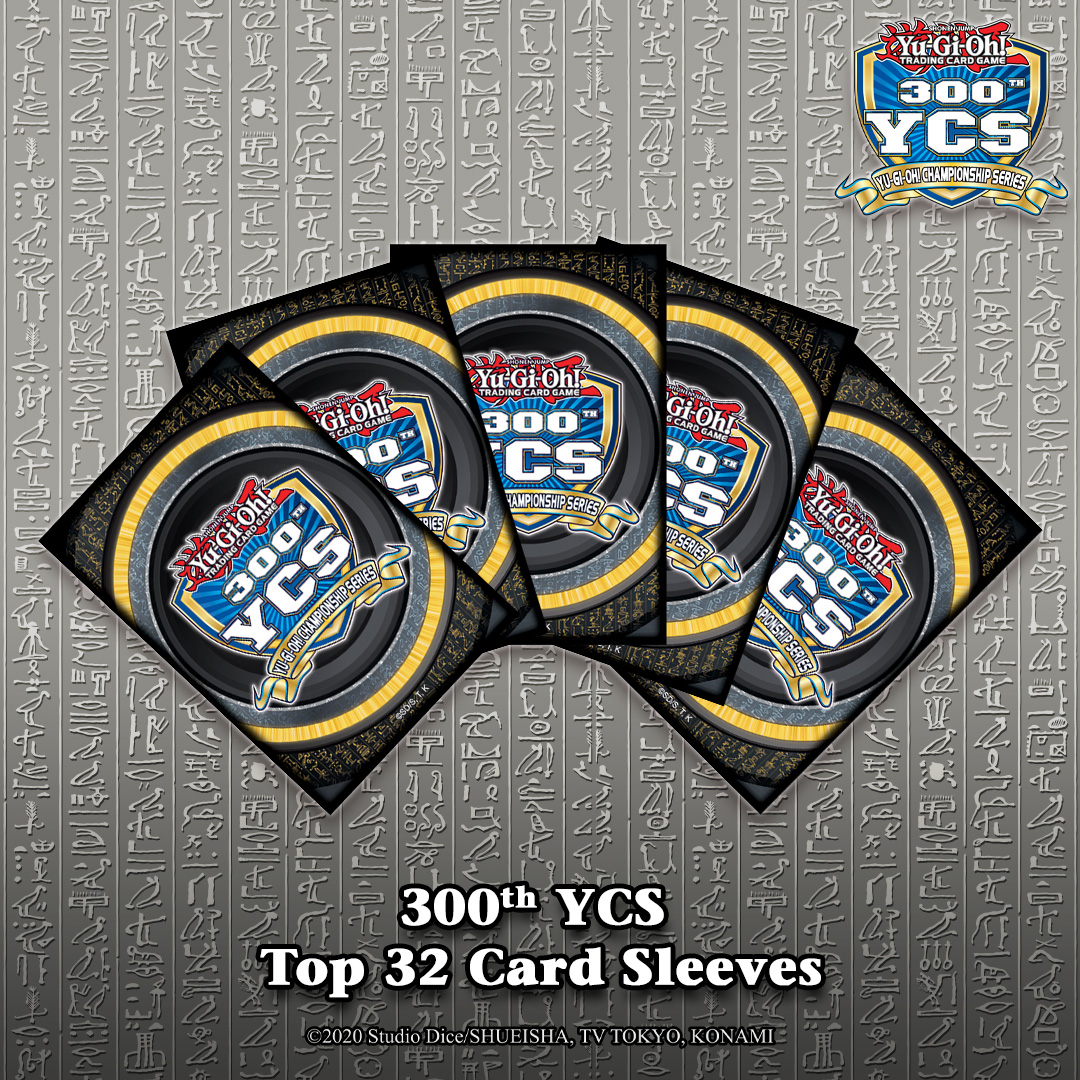 The Top 32 Duelists from the 300th YCS in Richmond, VA, USA and Guadalajara, Mexico will get the exclusive Anotherverse Stratios 300th Top 32 YCS Game Mat and Card Sleeves. #YuGiOhTCG : The Top 32 Duelists from the 300th YCS in Richmond, VA, USA and Guadalajara, Mexico will get the exclusive Anotherverse Stratios 300th Top 32 YCS Game Mat and Card Sleeves. #YuGiOhTCG :