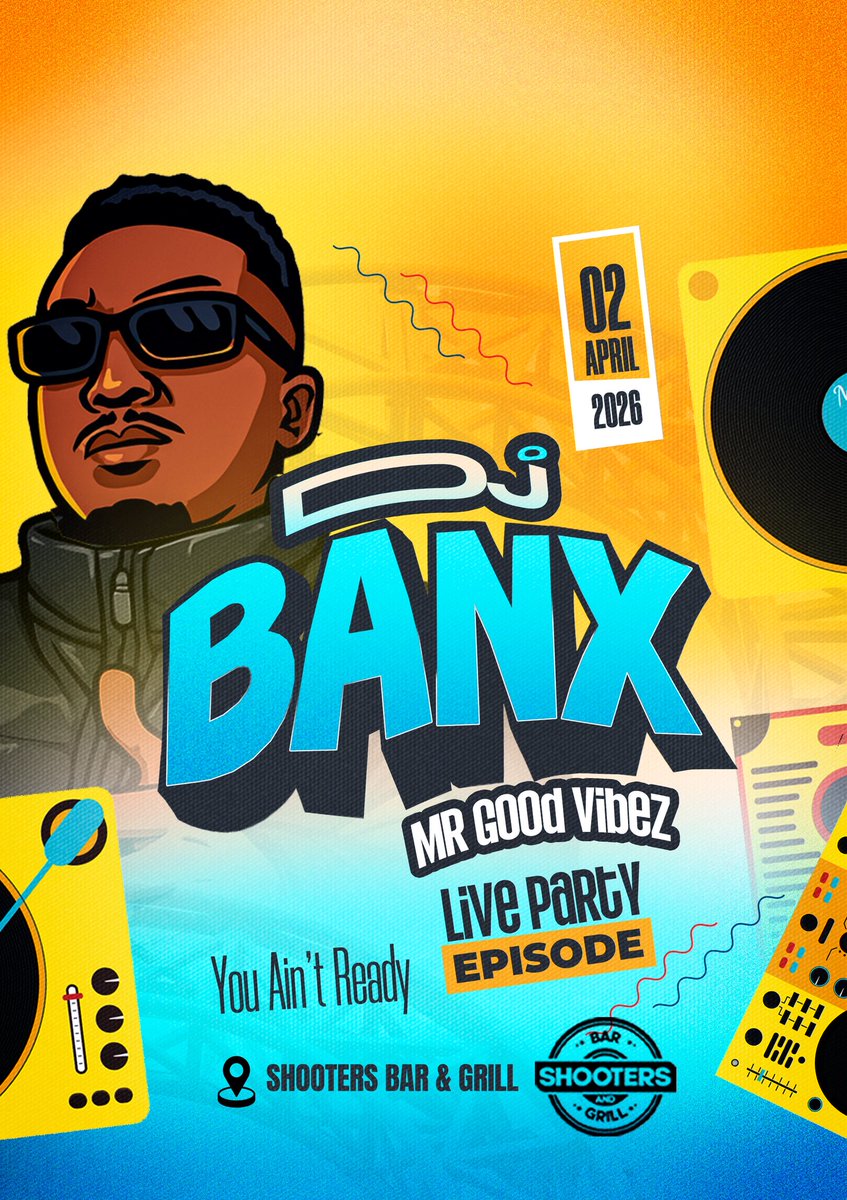 DeejBanxx's tweet image. 📵Notice 
                     2nd April 
                     #DjBanxLivePartyEpisode1                                                
                      Scenes gonna take place
                     @ShootersBar_Mbr