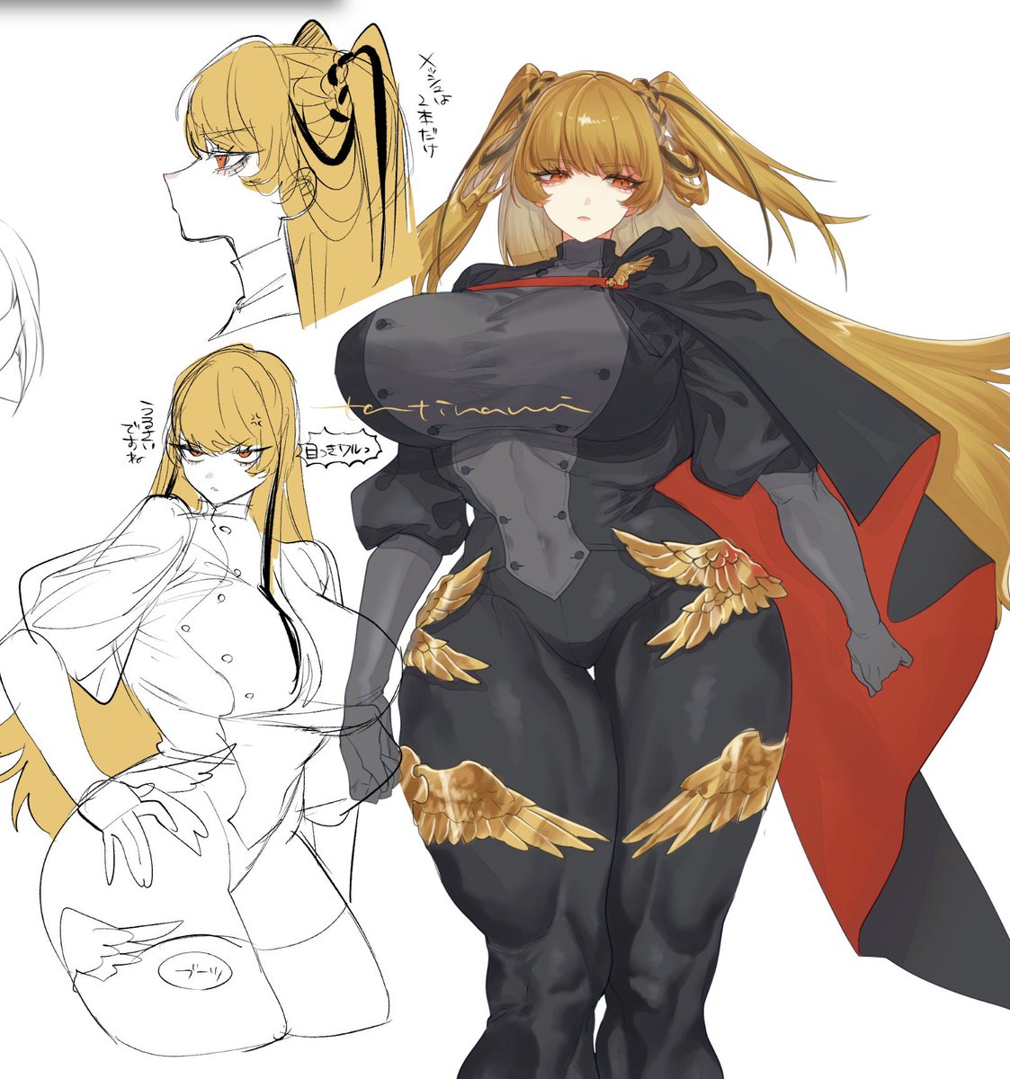 でかムチバキふと欲が止まらなくなってしまって描いたOCのアニェーゼ 2mある