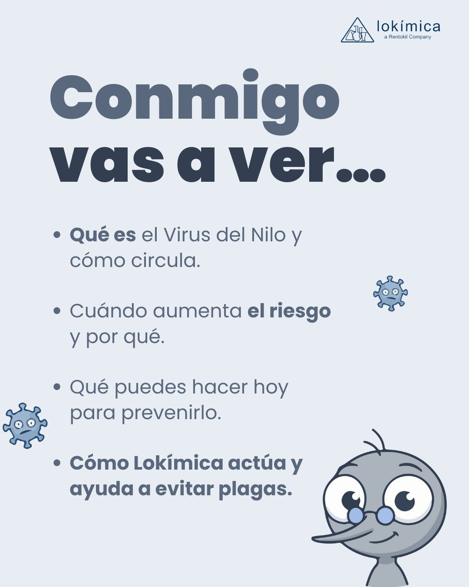 lokimica's tweet image. ¡Os presentamos a Nilo! 🦟 Vuestro nuevo guía y reportero experto en salud ambiental.

Os explicará de forma sencilla, cómo proteger vuestro entorno y qué pasos estamos dando para cuidar de vuestro municipio. 🛡️

➡️ Más información en: lokimica.com/virus-del-nilo…

#virusdelnilo