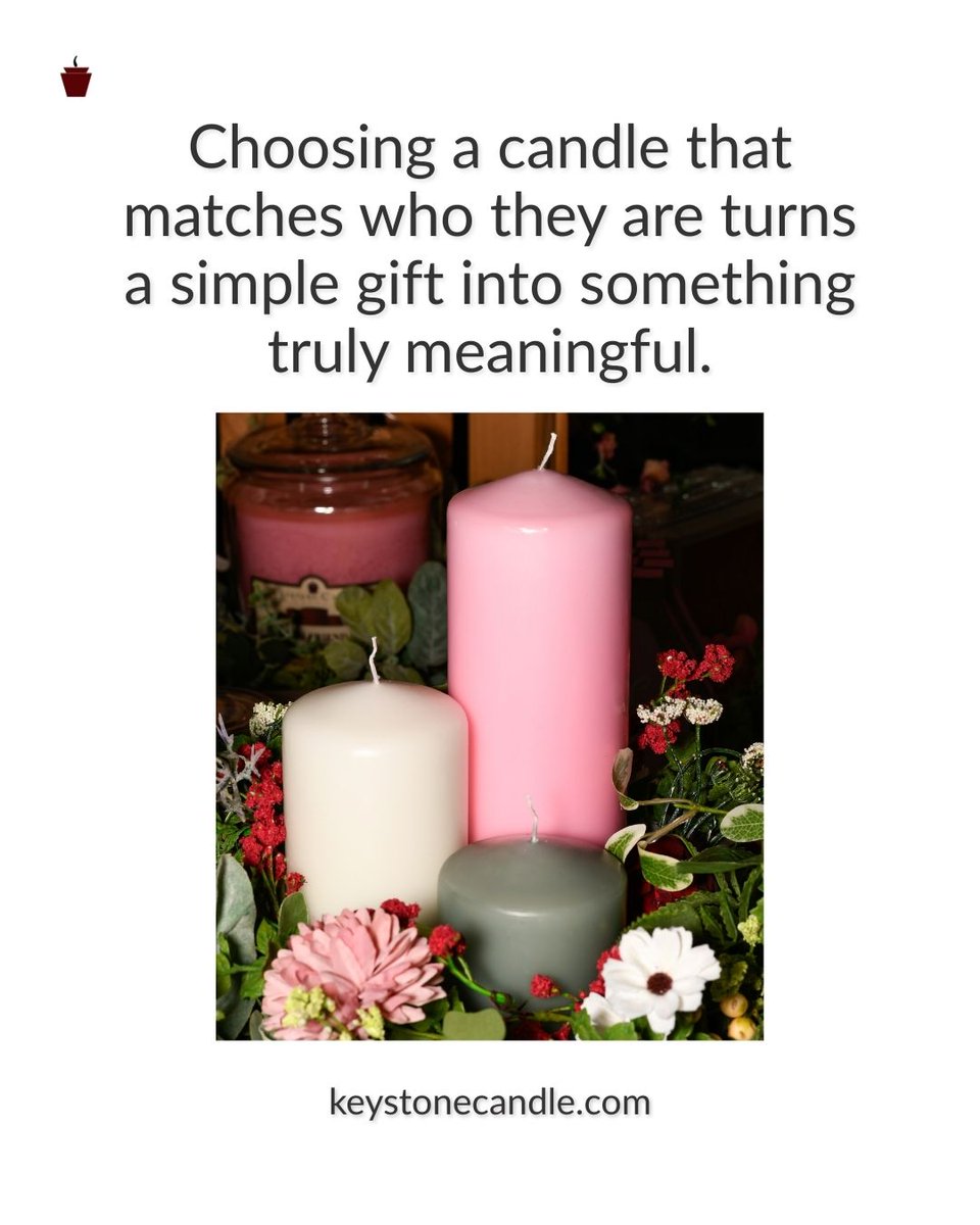 keystonecandle's tweet image. Candle tip of the day! 🕯️👇
Choosing a candle that matches who they are turns a simple gift into something truly meaningful. Show how much you care for your special someone by picking a gift that feels like them.

#tiptuesday #KeystoneCandle #meaningfulgifts
