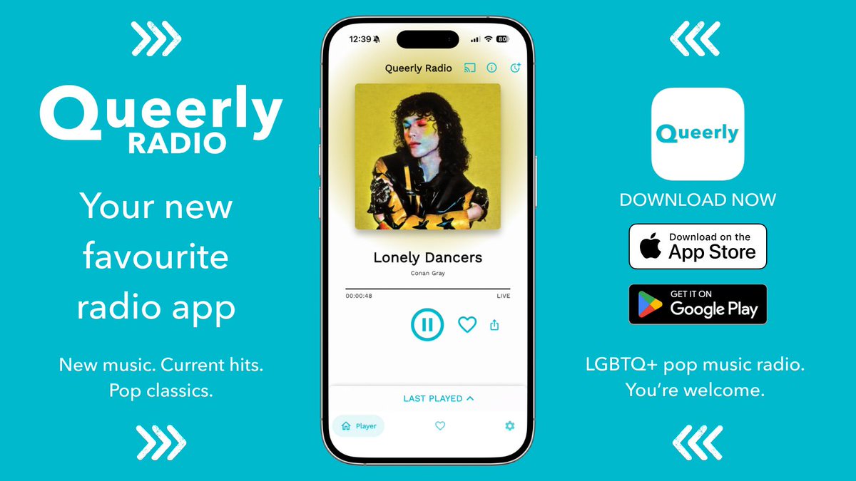 thisisqueerly's tweet photo. The all new Queerly Radio app is here! Get it now: https://t.co/2Fq2GTpNP2 https://t.co/LjJuTlkUoe
