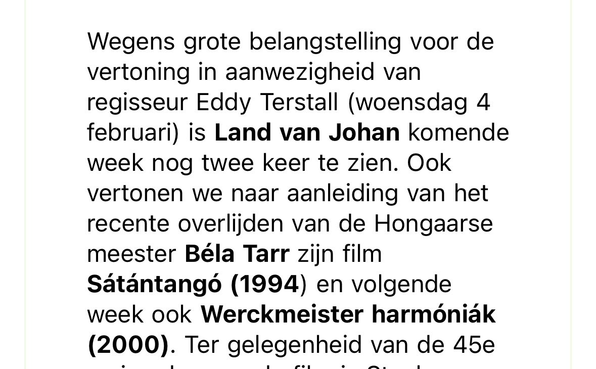 Verheugend bericht uit Hilversum <a href="/eddy_terstall/">Eddy Terstall</a>. Tot woensdag