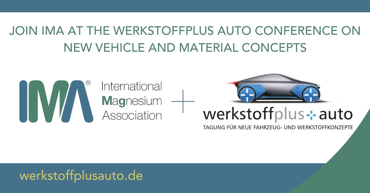 Join IMA at WerkstoffPlus Auto in Stuttgart on 24 February 2026.

Martin Tauber, Elmar Beeh, &amp; Mohamad Abdallah will be presenting the latest developments in magnesium, highlighting new opportunities for lightweighting and advanced automotive applications.
intlmag.org/events/EventDe…