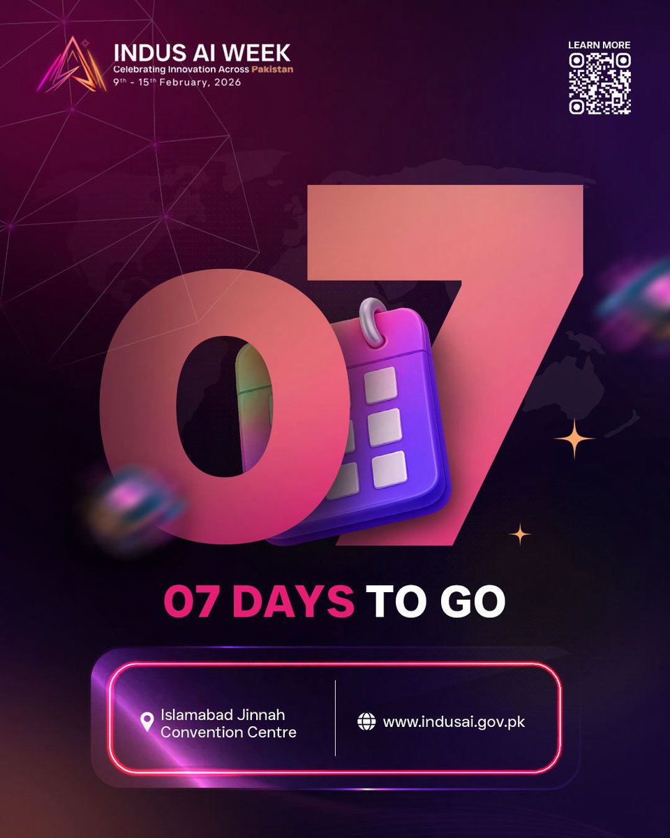 noshad_324's tweet photo. The countdown begins! Only 7 days left until Indus AI Week! Get ready for a journey into the future of tech & innovation!#7DaysToIndusAIWeek https://t.co/H6Y5vFy7R4