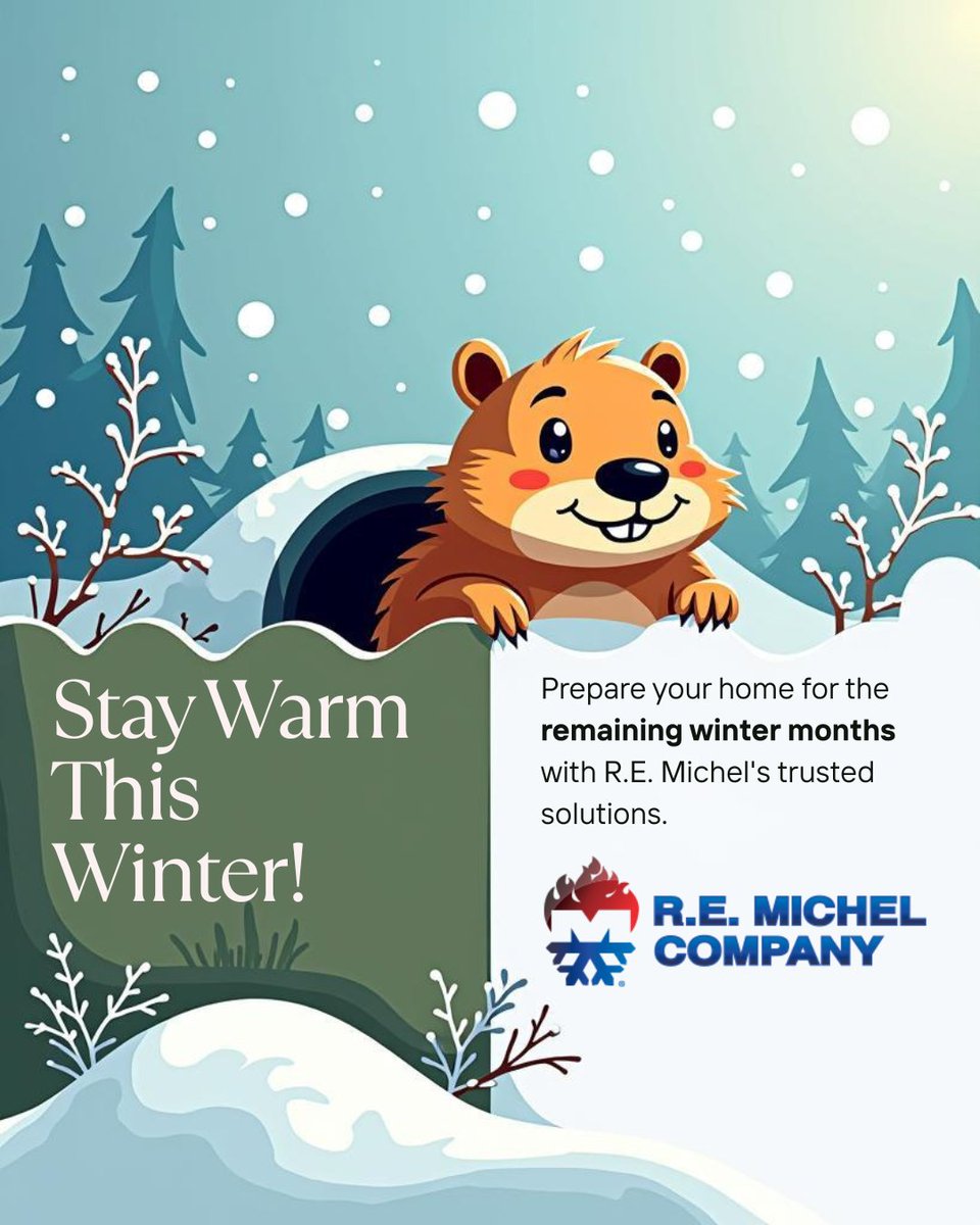 🌤️ Whether winter lasts six more weeks or not, heating season isn’t over yet. Stay prepared with the parts, equipment, and support you need from R.E. Michel Company.

#GroundhogDay #HeatingSeason #REMichel