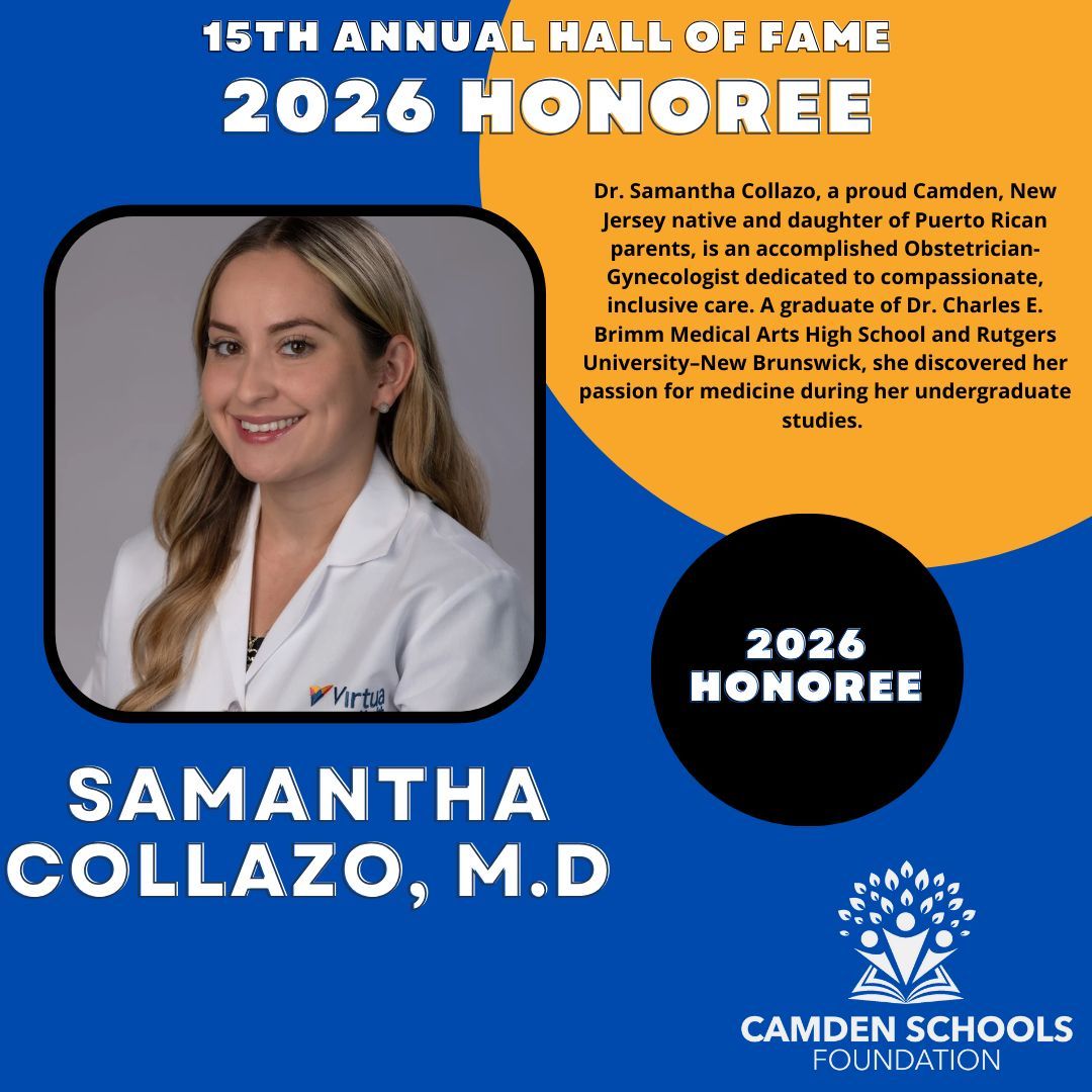 CamdenSchFdn's tweet photo. Our 15th Annual Hall of Fame Dinner and Scholarship Fundraiser is approaching soon! 

Dr. Samantha Collazo will be inducted into our Hall of Fame event!

We can't wait to see everyone!

For more information, visit us at: https://t.co/G383yXP3QD https://t.co/VoHTnu3U63
