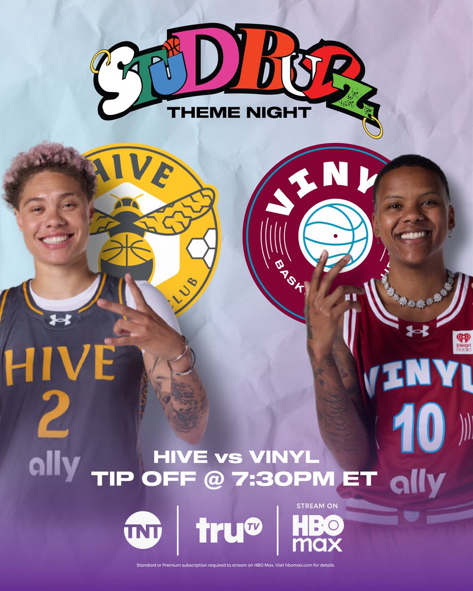 Unrivaledwbb's tweet image. IT'S STUDBUDZ NIGHT!!! 🧡💚💜 and our favorite Budz are going head to head at 7:30pm ET on TNT. Make sure you catch T and Court on broadcast in game two AND if you're in the building don't forget to grab your Studbudz merch at fan fest! 

It's gonna be a movieeeeeee! BUHLIEVE IT…