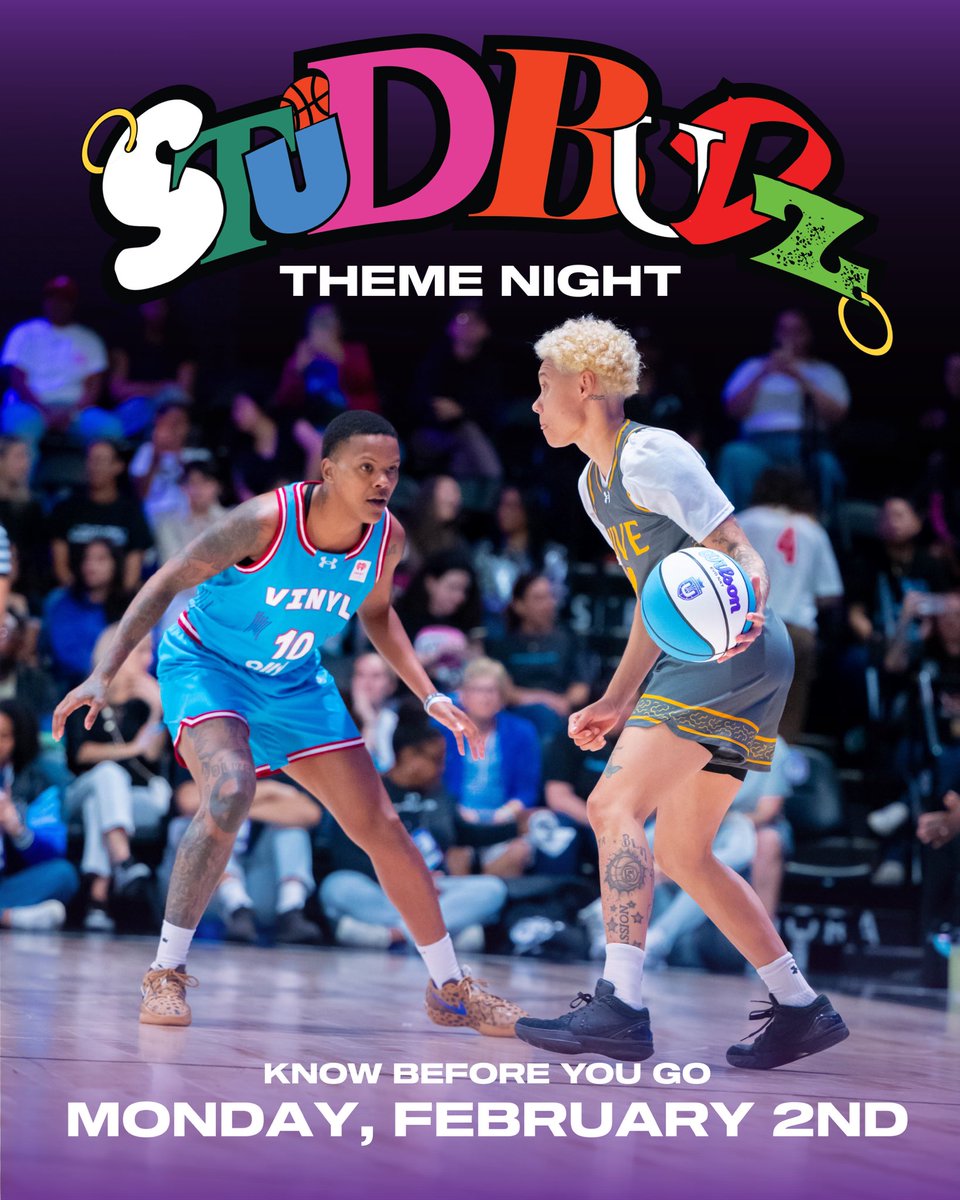 Unrivaledwbb's tweet image. IT'S STUDBUDZ NIGHT!!! 🧡💚💜 and our favorite Budz are going head to head at 7:30pm ET on TNT. Make sure you catch T and Court on broadcast in game two AND if you're in the building don't forget to grab your Studbudz merch at fan fest! 

It's gonna be a movieeeeeee! BUHLIEVE IT…