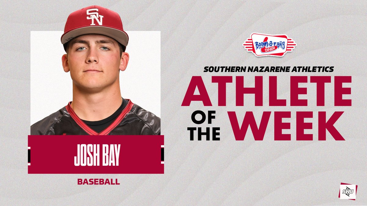 SNUAthletics's tweet image. 𝗛𝗶𝗺. 😤

Josh Bay was unstoppable for @SNUBaseball this week, helping Southern Nazarene grab two wins over New Mexico Highlands. Check him out👀

⚡️ .500 avg.
⚡️ 1.250 SLG%
⚡️ 7 extra-base hits

𝗬𝗲𝘀! He is your SNU Male Boom-a-rang AOTW!

#BoltsUp⚡️