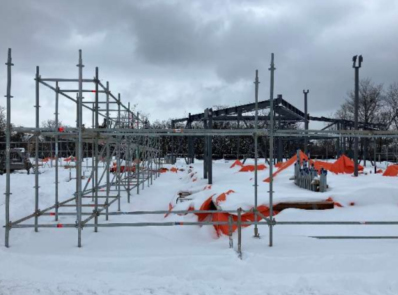 RNUP_NOW's tweet photo. #RNUP Visitor Centre construction showing 
hoarding framing which creates temporary, barriers to protect from the weather usually spaced at 600mm centers to support 8x4 plywood panels. #Scarboroughmirror #RougeNUP @RNUP_NOW @RougePark @Rouge_Valley_CC #ScarbTO https://t.co/uObCVq6DAP